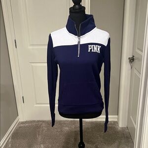 PINK Victoria's Secret Navy and White Sweatshirt